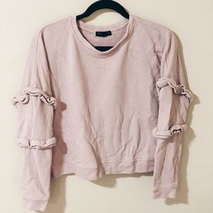 SALE Light Purple Ruffle Sleeve Sweatshirt